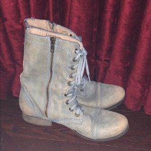 Steve madden leather light blue combat boots